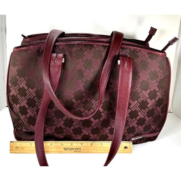 Tumi Womens Signature Maroon Burgundy Multi Compartment Laptop Briefcase Bag - Picture 8 of 12
